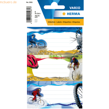 10 x Herma Buchetiketten Vario Schule Mountainbike 3 Blatt 10 x Herma Buchetiketten Vario Schule Mountainbike 3 Blatt von Herma