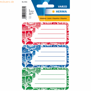 10 x Herma Buchetiketten Vario Schule Social Icons 3 Blatt 3 Motive 10 x Herma Buchetiketten Vario Schule Social Icons 3 Blatt 3 Motive von Herma