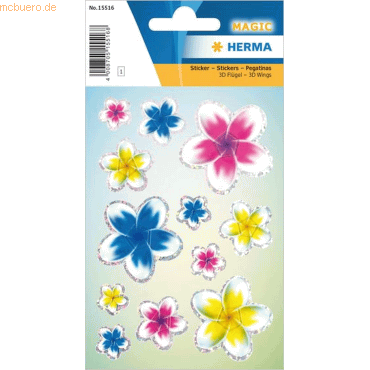 10 x Herma Sticker Sommerblüten mit 3D Flügel Effekt 10 x Herma Sticker Sommerblüten mit 3D Flügel Effekt von Herma