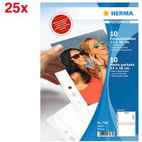 250 HERMA Fotosichthüllen Fotophan 13x18 cm weiß genarbt von Herma