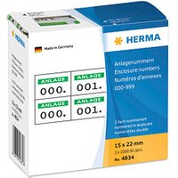 HERMA Klebenummern 4834 Zahlen, weiß/grün 15,0 x 22,0 mm, 2x1.000 Etiketten HERMA Klebenummern 4834 Zahlen, weiß/grün 15,0 x 22,0 mm, 2x1.000 Etiketten von Herma
