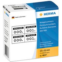 HERMA Klebenummern 4837 Zahlen, weiß/schwarz 15,0 x 22,0 mm, 2x1.000 Etiketten HERMA Klebenummern 4837 Zahlen, weiß/schwarz 15,0 x 22,0 mm, 2x1.000 Etiketten von Herma