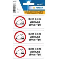 HERMA Hinweisetiketten 5738 Keine Werbung, schwarz 79,0 x 34,0 mm, 3 Etiketten HERMA Hinweisetiketten 5738 Keine Werbung, schwarz 79,0 x 34,0 mm, 3 Etiketten von Herma