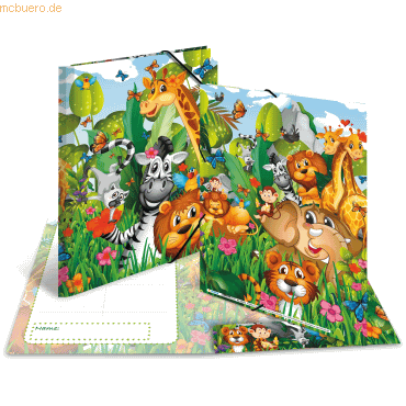3 x HERMA Sammelmappe A4 Karton Dschungel von Herma