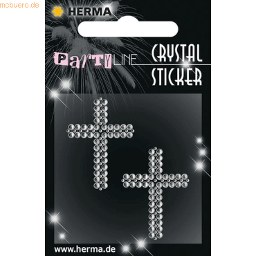 3 x HERMA Schmucketikett Crystal 1 Blatt Sticker Crosses von Herma