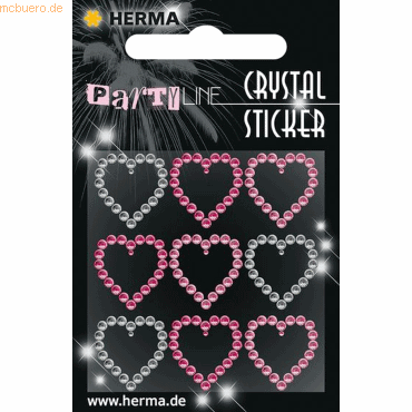3 x HERMA Schmucketikett Crystal 1 Blatt Sticker Little Hearts von Herma