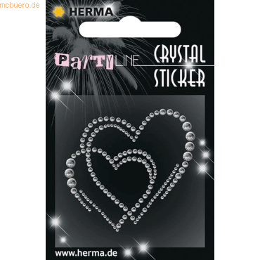 3 x HERMA Schmucketikett Crystal 1 Blatt Sticker Loving Hearts von Herma