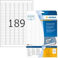4.725 HERMA Etiketten 10001 weiß 25,4 x 10,0 mm von Herma
