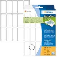 480 HERMA Movables Etiketten 10610 weiß 20,0 x 50,0 mm von Herma