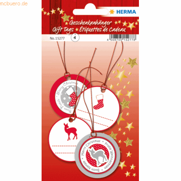 5 x HERMA Geschenkanhänger 3D Weihnachten 5cm rot VE=6 Stück 5 x HERMA Geschenkanhänger 3D Weihnachten 5cm rot VE=6 Stück von Herma