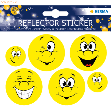 5 x HERMA Reflektorsticker Happy Face von Herma