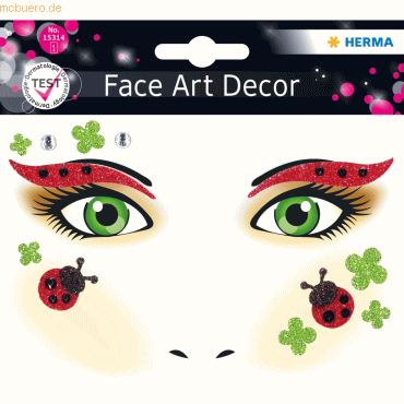 5 x HERMA Schmucketiketten Face Art Sticker Marienkäfer Art Decor von Herma