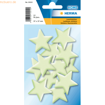 5 x HERMA Sticker Leuchtsticker Sterne Mini VE=12 Stück von Herma