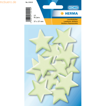 HERMA Sticker Leuchtsticker Sterne Mini VE=12 Stück von Herma