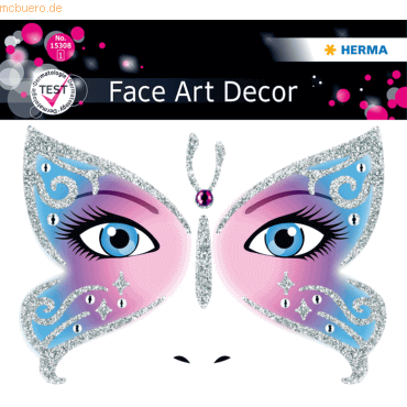 Herma Sticker Face Art Butterfly 1 Blatt von Herma