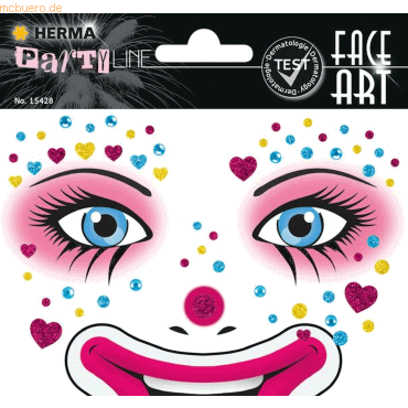 5 x Herma Sticker Face Art Clown Annie von Herma