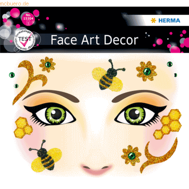 5 x Herma Sticker Face Art Honey bee 1 Blatt 5 x Herma Sticker Face Art Honey bee 1 Blatt von Herma