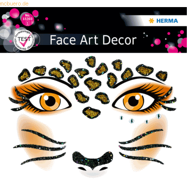 Herma Sticker Face Art Leopard 1 Blatt von Herma