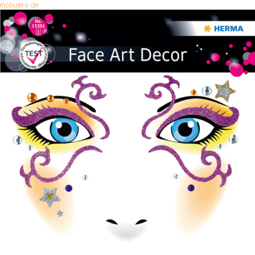 5 x Herma Sticker Face Art Mystery 1 Blatt von Herma