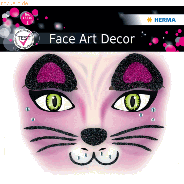 5 x Herma Sticker Face Art Pink Cat 1 Blatt 5 x Herma Sticker Face Art Pink Cat 1 Blatt von Herma