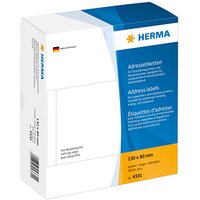 500 HERMA Adressetiketten 4331 weiß 130,0 x 80,0 mm 500 HERMA Adressetiketten 4331 weiß 130,0 x 80,0 mm von Herma