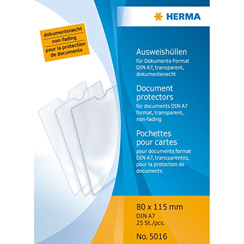 Herma 5016 Ausweishülle für DIN A7, 80 x 115 mm, 1 Hülle von HERMA