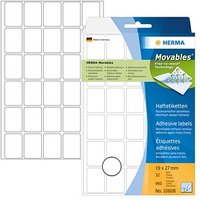 960 HERMA Movables Etiketten 10608 weiß 19,0 x 27,0 mm von Herma