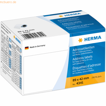 HERMA Adress-Etiketten 89x42mm auf Rolle VE=250 Stück HERMA Adress-Etiketten 89x42mm auf Rolle VE=250 Stück von Herma