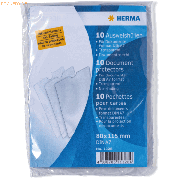 HERMA Ausweishüllen 80x115mm für Dokumente Format DIN A7 von Herma