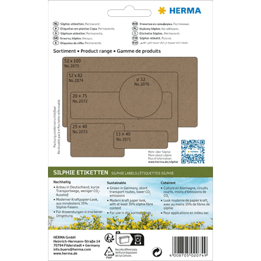 HERMA Etikett 52x82mm Vielzweck Silphie-Papier 96 Etiketten HERMA Etikett 52x82mm Vielzweck Silphie-Papier 96 Etiketten von Herma