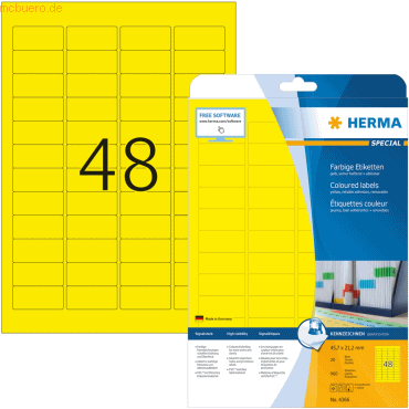 HERMA Etiketten 45,7x21,2mm Special gelb VE=960 Stück von Herma