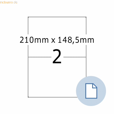 HERMA Etiketten A4 PE-Folie weiß 210x148,50mm 250 Blatt/500 Etiketten von Herma