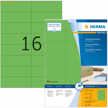 HERMA Etiketten grün 105x37mm Special A4 VE=1600 Stück HERMA Etiketten grün 105x37mm Special A4 VE=1600 Stück von Herma