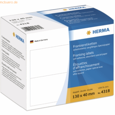 HERMA Frankier-Etiketten 130x40mm doppelt VE=1000 Stück von Herma