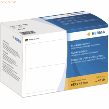HERMA Frankier-Etiketten 163x45mm doppelt VE=1000 Stück HERMA Frankier-Etiketten 163x45mm doppelt VE=1000 Stück von Herma