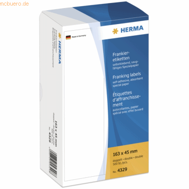 HERMA Frankier-Etiketten 163x45mm doppelt VE=500 Stück von Herma