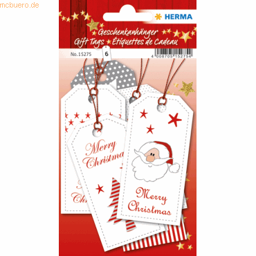 HERMA Geschenkanhänger Weihnachten Xmas 8x4cm VE=6 Stück HERMA Geschenkanhänger Weihnachten Xmas 8x4cm VE=6 Stück von Herma