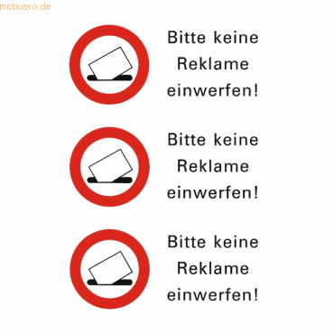 10 x HERMA Hinweisetiketten 'Bitte keine Reklame einwerfen' wetterfest von Herma