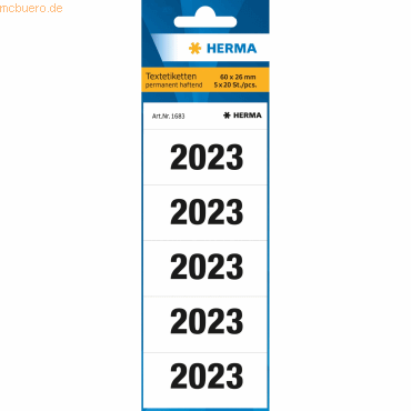10 x HERMA Inhaltsschild 2023 60x26mm VE=100 Stück weiß 10 x HERMA Inhaltsschild 2023 60x26mm VE=100 Stück weiß von Herma