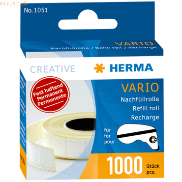 HERMA Nachfüllrolle für Vario-Klebespender fest haftend 1000 Klebestüc HERMA Nachfüllrolle für Vario-Klebespender fest haftend 1000 Klebestüc von Herma