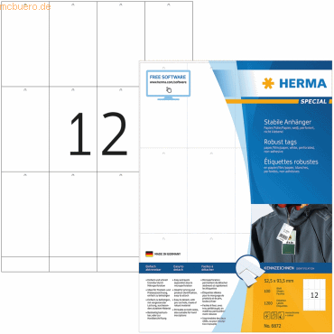 HERMA PC-Hängeetiketten 52,5x93,5mm Special A4 LaserCopyInkjet 1200 St HERMA PC-Hängeetiketten 52,5x93,5mm Special A4 LaserCopyInkjet 1200 St von Herma