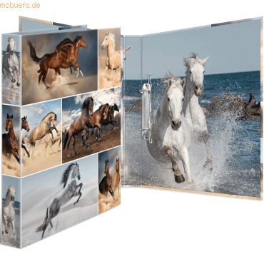 HERMA Ringbuch A4 Karton 2 Ringe Pferde von Herma