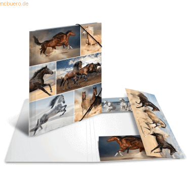 HERMA Sammelmappe A4 Pappe Pferde von Herma