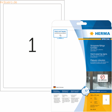 HERMA Schilder strapazierfähig Folie weiß 190x275mm Special A4 LaserCo von Herma