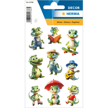 HERMA Schmucketikett DECOR Lustige Krokodile von Herma