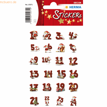 HERMA Schmucketikett Decor Lebkuchenzahlen 3 Blatt HERMA Schmucketikett Decor Lebkuchenzahlen 3 Blatt von Herma