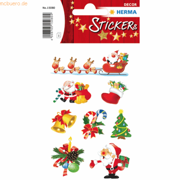 HERMA Schmucketikett Decor Weihnachten Santa Claus 3 Blatt HERMA Schmucketikett Decor Weihnachten Santa Claus 3 Blatt von Herma