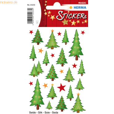 HERMA Schmucketikett Magic Tannenbäume Seide 1 Blatt HERMA Schmucketikett Magic Tannenbäume Seide 1 Blatt von Herma