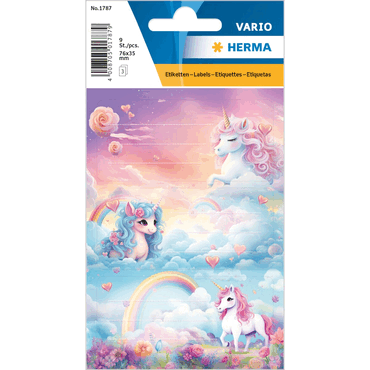 HERMA Schuletiketten Happy Unicorns von Herma