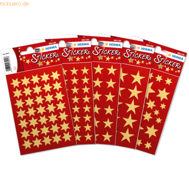 HERMA Sticker-Set Weihnachtssterne gold von Herma